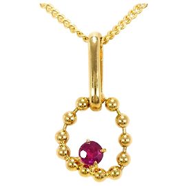 Autre Marque 18K Yellow Gold Necklace with Ruby Golden