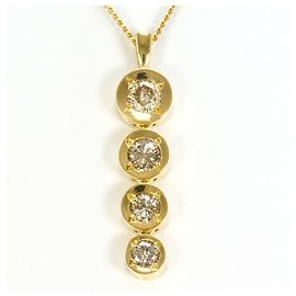 Autre Marque Collier en or jaune 18K avec diamant Doré