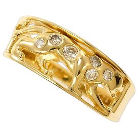 Autre Marque 18K Gelbgold-Ring mit Diamant Golden