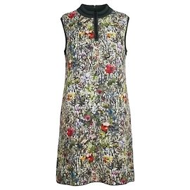 Vestido Christian Dior floral sin mangas Negro Multicolor Verde