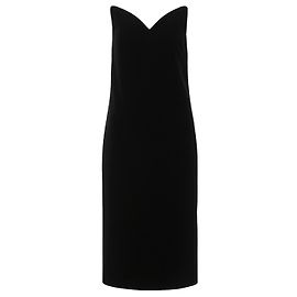 Loewe Schwarzes Samt-Midikleid mit V-Ausschnitt Schwarz