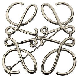 Loewe Anagram Brooch Silver Silvery