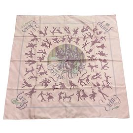 Hermès HERMES Carré 90 Boogie Woogie Sciarpa in Seta Rosa