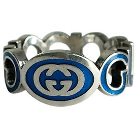 Bague Gucci avec logo Interlocking GG en argent Autre