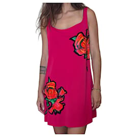 summer dress flowers Floral Print Orange Tie Front Flowy Summer Dress Short Sleeve for Women –  ALILANG.COM main image 0