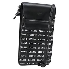 Céline Borsa a tracolla CELINE in PVC e pelle nera Auth bs35232A Nero