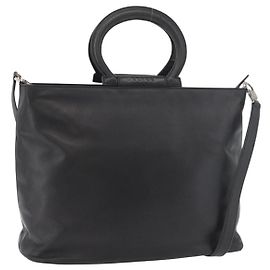 Céline Borsa CELINE in pelle 2way Nera Oro Auth 171255A Nero D'oro