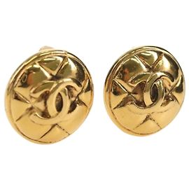 CHANEL COCO Mark Earring metal Gold Tone CC Auth 181301V Other
