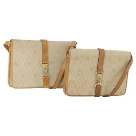 Borsa a Spalla Christian Dior Honeycomb Canvas 2 Set Beige Auth 178917 Beige