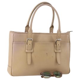 Bolsa de Ombro BURBERRY Couro plástico 2 Set Bege Marrom Auth BA13064 Marrom Bege