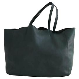 Sac cabas Céline en cuir vert Vert