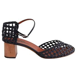 Michel Vivien Black Leather Heels Size 39 Black