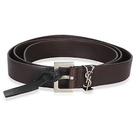 Saint Laurent Herrengürtel aus braunem Lammleder Cassandre 100/40 Andere