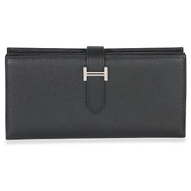 Hermès Black Epsom Bearn Wallet PHW Black