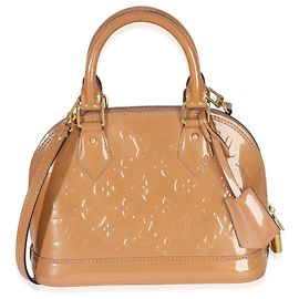 Louis Vuitton Rose Velours Monogram Vernis Alma BB Beige