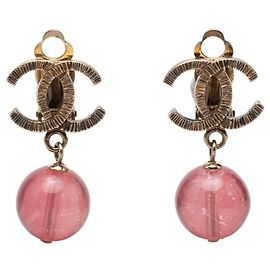 Chanel Coco Mark Swing Ohrringe Pink Golden