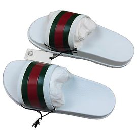 Gucci Web Gummisandalen - Weiß Weiß Rot Grün