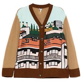 Loewe x Ken Price Gemusterter Cardigan Braun Mehrfarben Beige