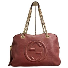 Gucci Soho Borsa a spalla in pelle Bordò