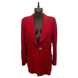 Chanel Jacke mit einem Knopf rot Andere