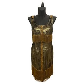 Robe dorée Lanvin avec franges Autre
