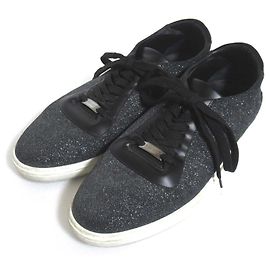 Sneakers basse glitterate Jimmy Choo Nero