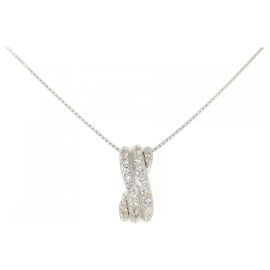 Autre Marque Diamant-Halskette PT900 PT850 Silber