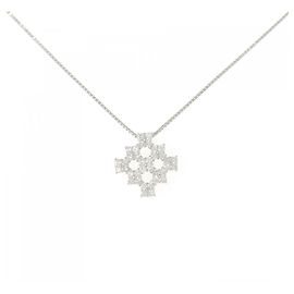Autre Marque Collana con Diamanti Pt900 Pt850 Argento