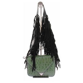 Clutch Marc Jacobs em couro de crocodilo verde Verde