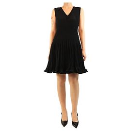 Alaïa Schwarzes A-Linien-Strickkleid - Größe UK 12 Schwarz