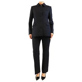 Gucci Navy wool jacket and trouser set - size UK 10 Navy blue