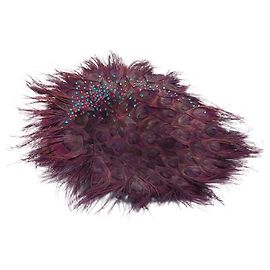 Autre Marque Fascinator de penas de pavão roxas Roxo