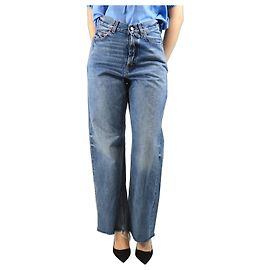 Saint Laurent Vaqueros azules con dobladillo en bruto - talla UK 8 Azul