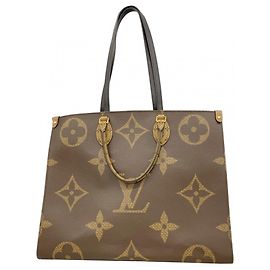 Borsa Tote Louis Vuitton Monogram Giant Reverse OnTheGo GM Marrone