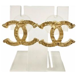 Orecchini Chanel B24V ABB375 Coco Mark Tweed Incisi D'oro
