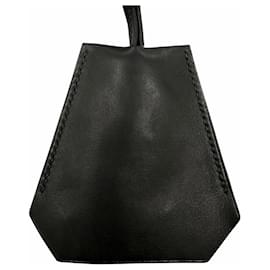 Hermès Collier Clochette Margiela Era en cuir avec quincaillerie argentée Hermes Noir