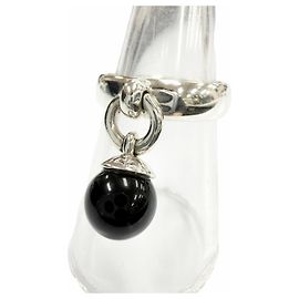 Tiffany & Co. 925 Onyx Band Ring Black Silvery