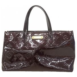 Louis Vuitton Vernis Wilshire PM Handbag Dark red