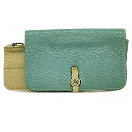 Hermès Hermes Dogon GM Long Wallet in Togo Leather Blue Taupe