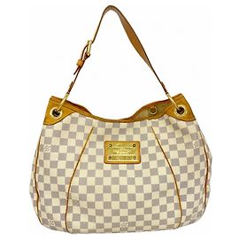 Bolso de Hombro Louis Vuitton Damier Azur Galliera PM Blanco