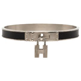Hermès Kelly Cadena Leder Armreif Schwarz Schwarz Andere