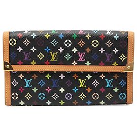 Portafoglio Louis Vuitton Porte Tresor International Monogram Multicolore Nero Nero