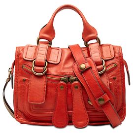 Chloé Sac Bay en cuir orange taille Small Rouge Orange