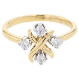 Tiffany & Co. Jean Schlumberger Diamond Anniversary Ring Silvery Golden