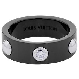 Louis Vuitton Petite Bague Crew Diamond Ring Black