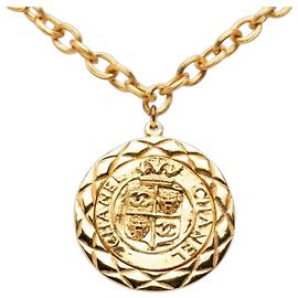 Collier Chanel Coco Mark Lion Crown Doré