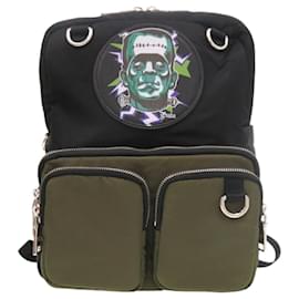 Prada Frankenstein Universal Collaboration Backpack Black Khaki