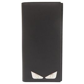 Fendi Monster Leather Black Long Wallet Black