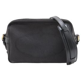 Bolsa de ombro com jacquard de logotipo Prada e triângulo em couro Preto