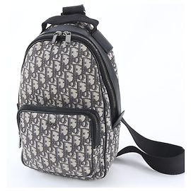 Borsa a tracolla Christian Dior Oblique Nero Beige